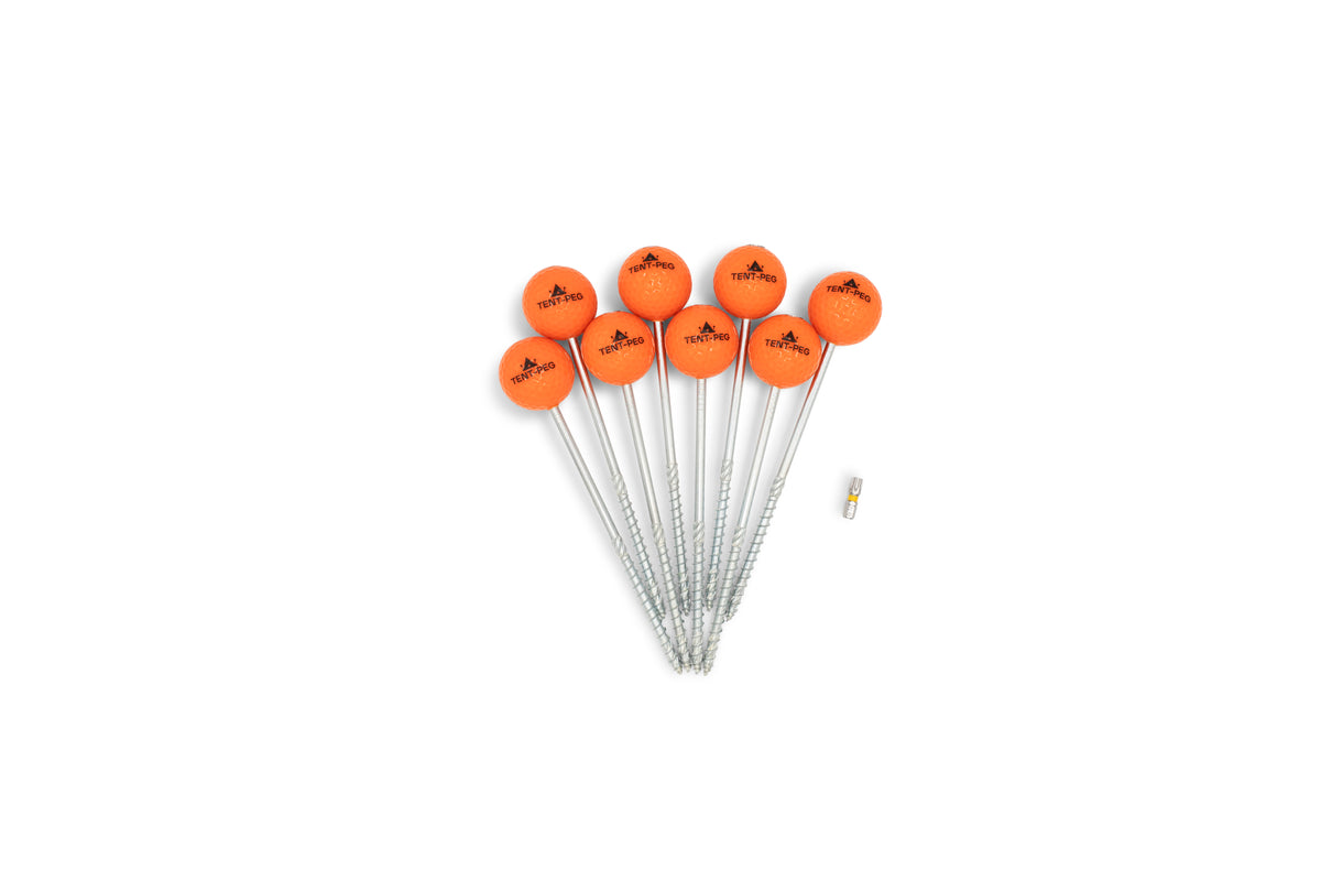 TENT-PEG Schraubheringe für Akkuschrauber – Orange