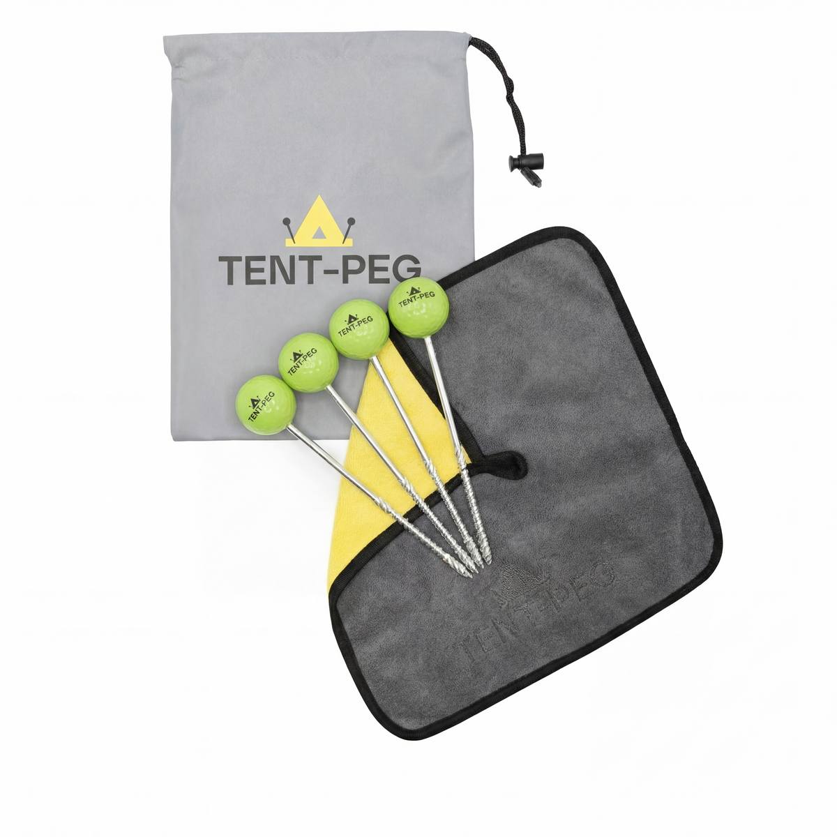 TENT-PEG Schraubheringe für Akkuschrauber – Lemongreen